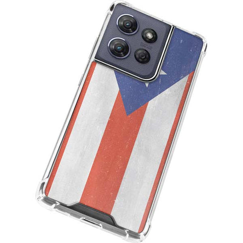 Puerto Rico Flag Distressed Moto G 5G (2025) Clear Case